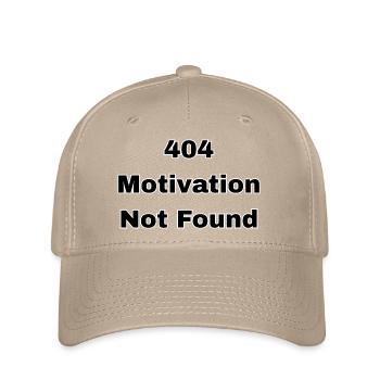 404 Motivation Not Found – Minimalist - Flexfit Cap - khaki - Front