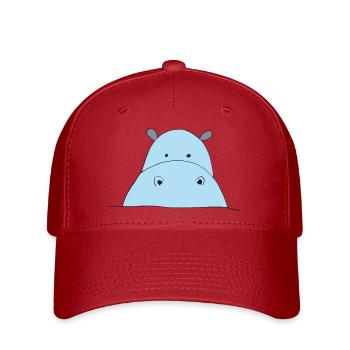 Blauer Hippo Blickfang - Flexfit Cap - Rot - Vorne