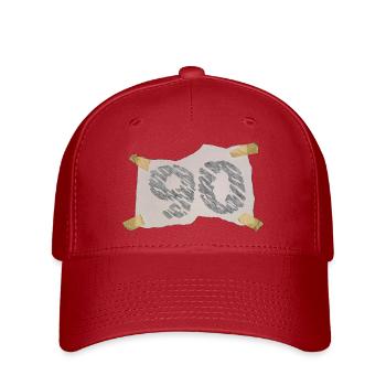 Geburtstag - 90 Jahre - Merkzettel - Flexfit Cap - Rot - Vorne