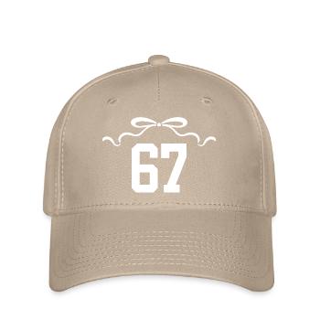 Numéro 67 noeud - 67e anniversaire - Casquette Flexfit - kaki - Devant