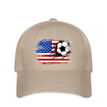 Football drapeau américain utilisé - Casquette Flexfit - kaki - Devant