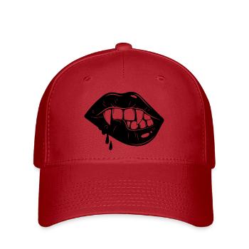 Halloween Vampire Lips Dentures - Flexfit Cap - red - Front