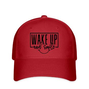Wake up and Smile - Flexfit Cap - red - Front