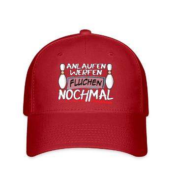 Run-up, throwing, cursing, bowling again - Flexfit Cap - red - Front