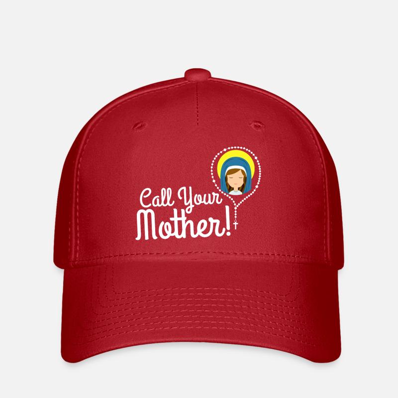 Nenne deine Mutter Illustration Tee - Flexfit Cap - Rot