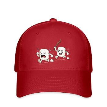 Motif comique Drôle de guimauves en fuite - Casquette Flexfit - rouge - Devant