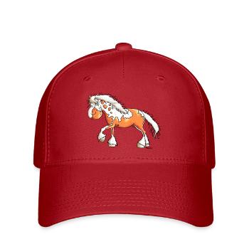 Sportliches Westernpferd - Pferd - Flexfit Cap - Rot - Vorne