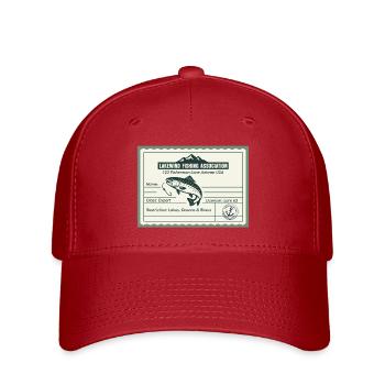 Permis de pêche – Lakewind Association - Casquette Flexfit - rouge - Devant