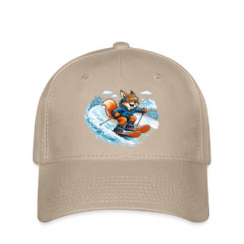 Funny Ski Fox – Motif comique d’hiver - Casquette Flexfit - kaki - Devant