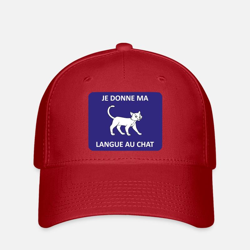 Ich gebe der Katze meine Zunge - Flexfit Cap - Rot