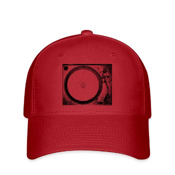 TECHNO Tee - Platines vinyles - Casquette Flexfit - rouge - Devant