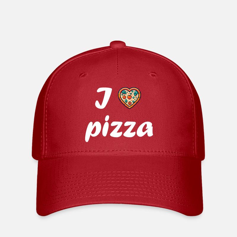 I Love pizza - Casquette Flexfit - rouge
