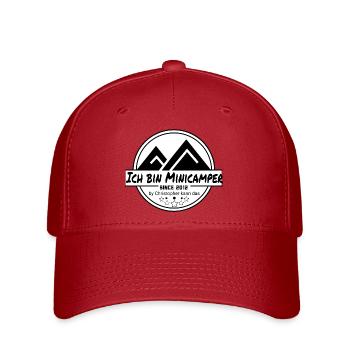 Minicamper Naturmotiv mit Bergelementen - Flexfit Cap - Rot - Vorne