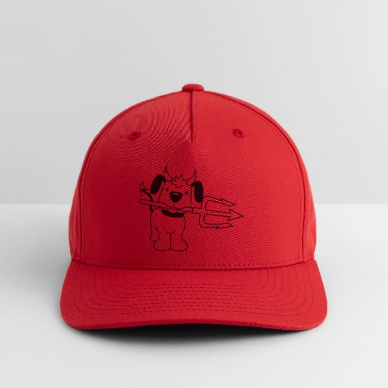 Dog Devil Satan Hell Evil Trident Horns Cool Flexfit Cap