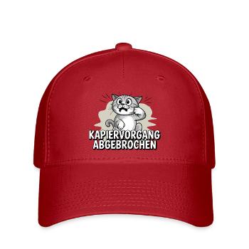Kapiervorgang abgebrochen – Katze verwirrt - Flexfit Cap - Rot - Vorne