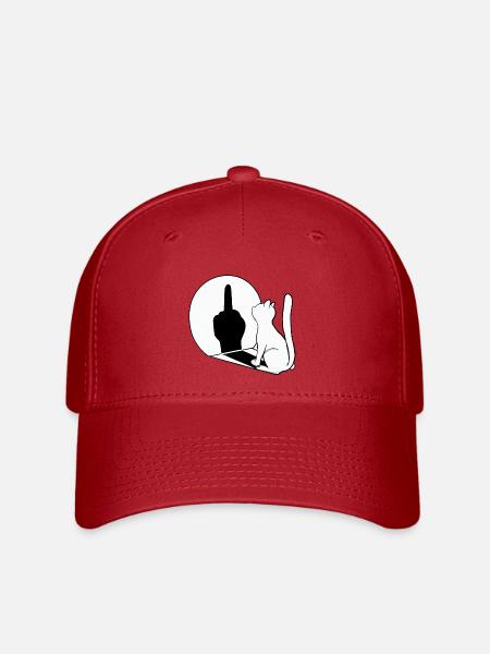 Spiegelkatze Mittelfinger - Flexfit Cap - Rot