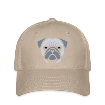 Carlin, tête de chien - Casquette Flexfit - kaki - Devant