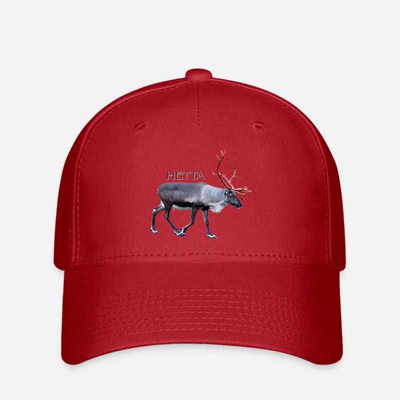 Einzigartiger Hirsch mit Geweih in stilvollem Design - Flexfit Cap - Rot