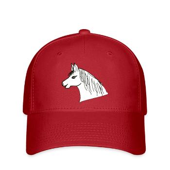 Pferdekopf Pony Pferd Kinder Pferde - Flexfit Cap - Rot - Vorne