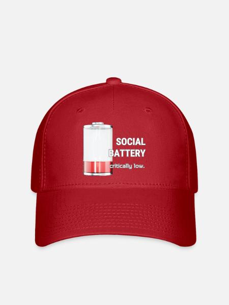 Social Battery – Critically Low - Flexfit Cap - Rot