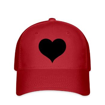 Coeur noir - Casquette Flexfit - rouge - Devant