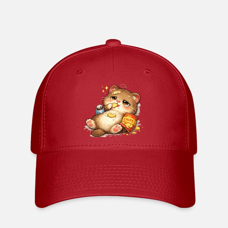 Cookie-loving cat - Flexfit Cap - red
