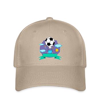 Fußball Heißluftballon Namensschild lila - Flexfit Cap - Khaki - Vorne