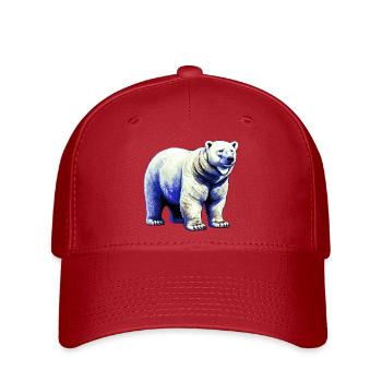 Weißer Eisbär - Flexfit Cap - Rot - Vorne