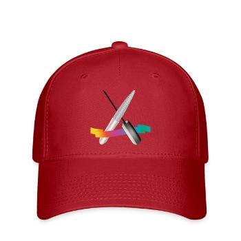 Manicure Tools with Gradient Illustration - Flexfit Cap - red - Front