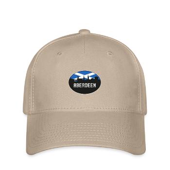 Aberdeen Scotland Skyline Silhouette Drapeau écossais - Casquette Flexfit - kaki - Devant