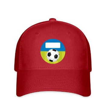 Stickers Ecole Rond - Football Bleu Vert - Casquette Flexfit - rouge - Devant