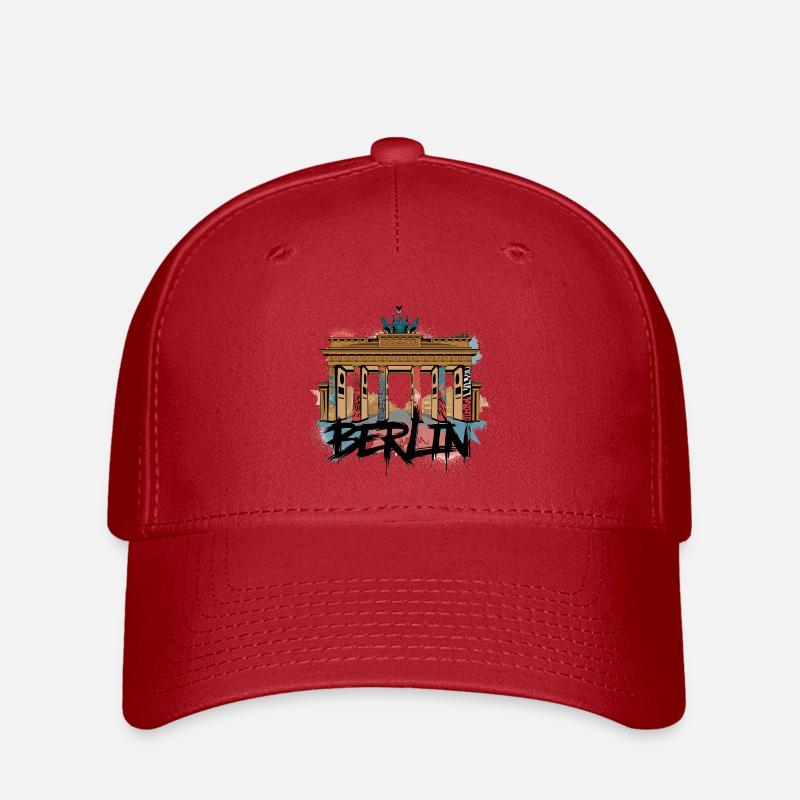 Urban Berlin Style – Brandenburg Gate - Flexfit Cap - red
