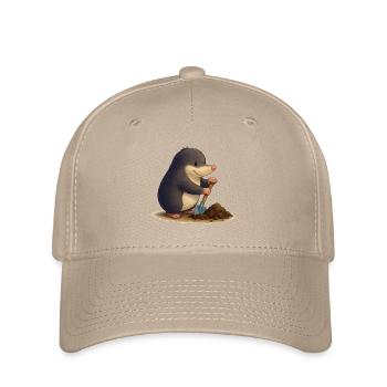 Industrious Mole with Shovel - Flexfit Cap - khaki - Front