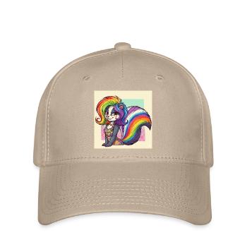 Regenbogenskunk im Kleid - Flexfit Cap - Khaki - Vorne