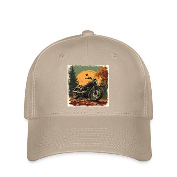 Motorcycle in Heritage Texture - Flexfit Cap - khaki - Front