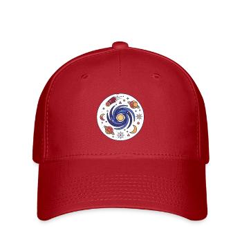 Kosmischer Wirbel Galaxie - Flexfit Cap - Rot - Vorne