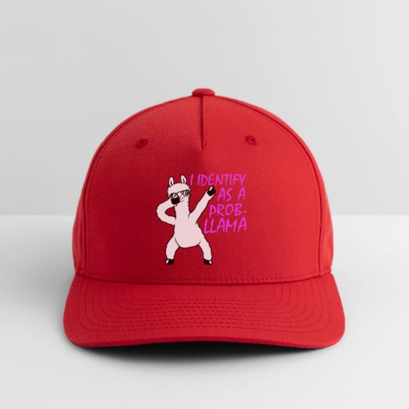 I Identify As A Probllama Cool Lama Problem Spruch Flexfit Cap