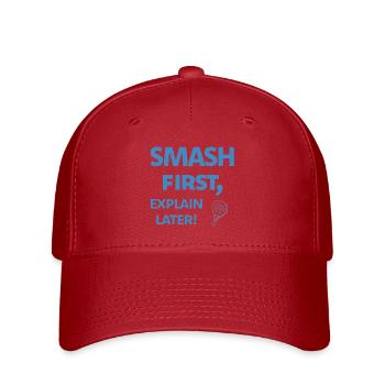 Smash First Explain Later Padel - Flexfit Cap - Rot - Vorne