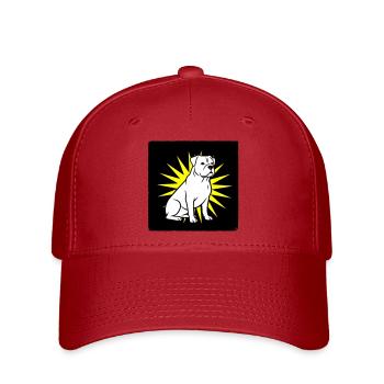 Cooler Hund im Punk Rock & Pop Art Stil - Flexfit Cap - Rot - Vorne