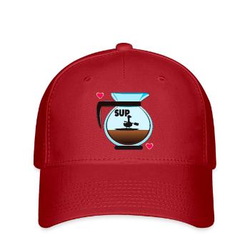 SUP GANS FILTERKAFFEE KAFFEE - Flexfit Cap - Rot - Vorne
