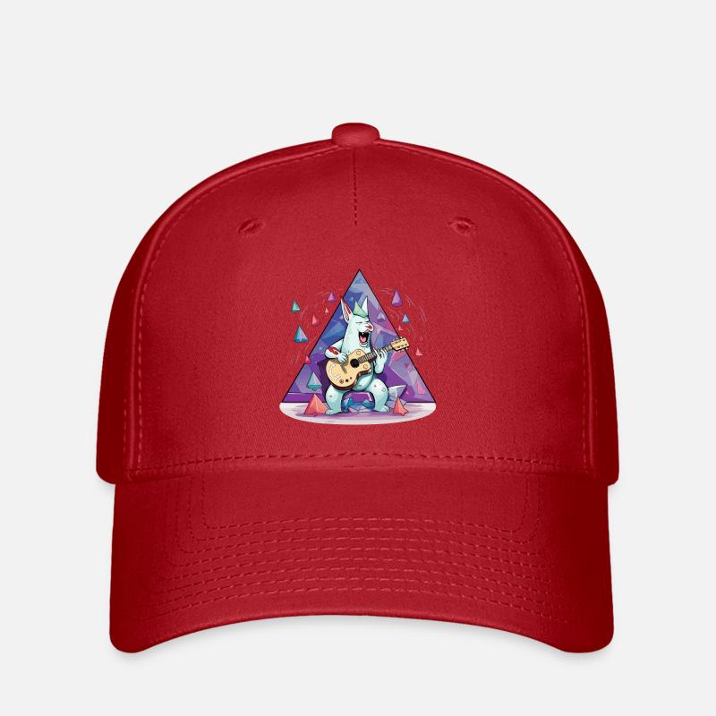 Crystal Bunny with Guitar - Flexfit Cap - red