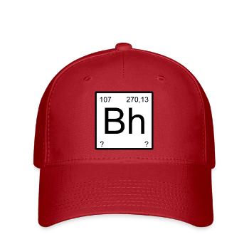 Bohrium Bh Großbuchstaben Zahlen-Grafik - Flexfit Cap - Rot - Vorne