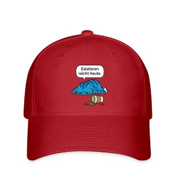 Existing is enough today - Zooki Burnout Saying - Flexfit Cap - red - Front
