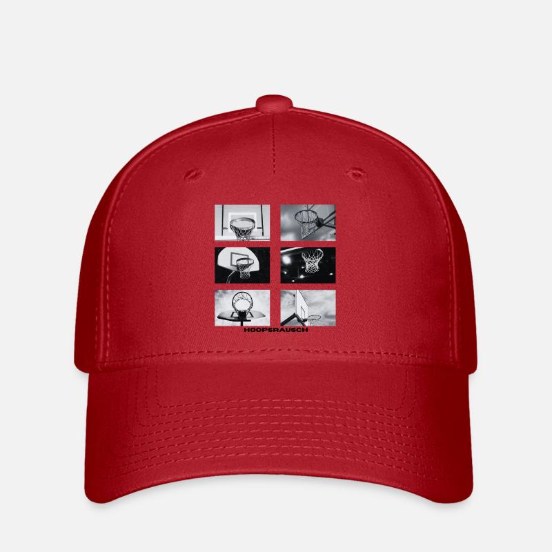 Hoopsrausch BW Collage - Casquette Flexfit - rouge