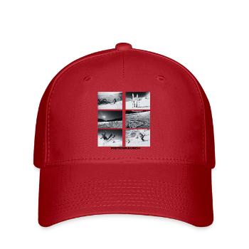 Pistenrausch Collage BW - Flexfit Cap - Rot - Vorne