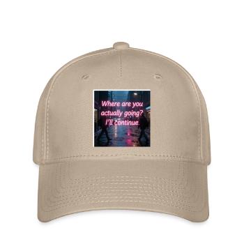 Neon Rain Street Quote - Flexfit Cap - khaki - Front