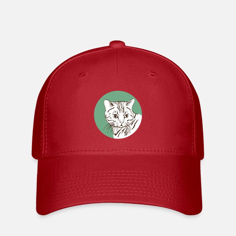 Chat - Casquette Flexfit - rouge