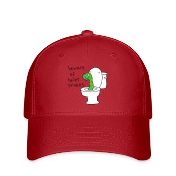 Méfiez-vous des serpents de toilette - Casquette Flexfit - rouge - Devant