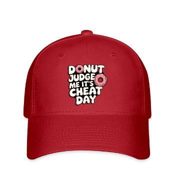 Freches Donut T-Shirt zum Tag des Gerichts - Flexfit Cap - Rot - Vorne