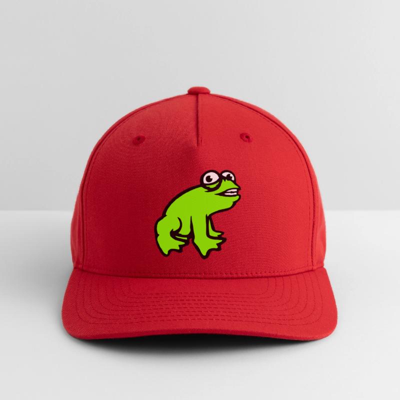 Frog grins cool funny comic crazy toad Flexfit Cap